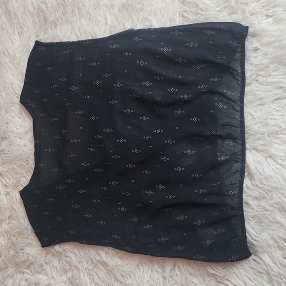 Ecote Surplice Front Mixed Boho Print Sleeveless Chiffon Back Top Medium - Picture 9 of 9